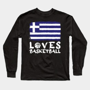 Greece Loves Basketball Long Sleeve T-Shirt